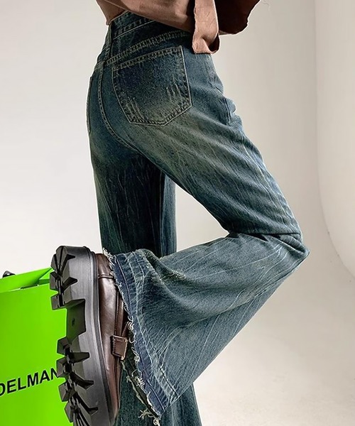 blackdia ocean（ブラックダイヤオーシャン）の「blackdia ocean フレア レトロデニムパンツ（デニムパンツ・レディース・インディゴブルー/ブラック・MEDIUM/LARGE/X-LARGE/SMALL）」の14枚目の写真