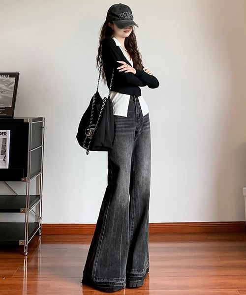 blackdia ocean（ブラックダイヤオーシャン）の「blackdia ocean フレア レトロデニムパンツ（デニムパンツ・レディース・インディゴブルー/ブラック・MEDIUM/LARGE/X-LARGE/SMALL）」の12枚目の写真