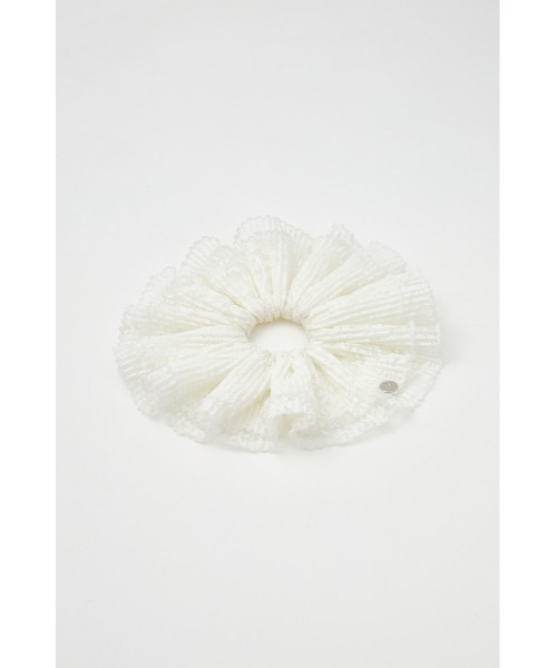 SLY（スライ）の「LACY SCRUNCHIE レーシー スクランチ（シュシュ・レディース・アイボリー/ブラック・FREE）」の4枚目の写真