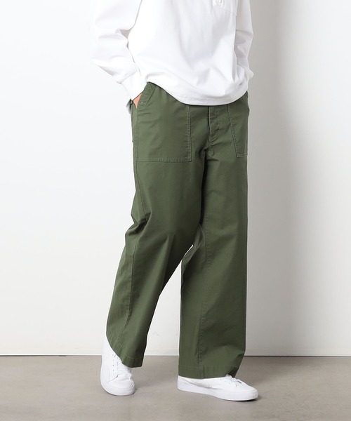 Grand PARK（グランドパーク）の「BROOKLYN OVERALL＜ブルックリンオーバーオール＞ワイドベイカーパンツ（カーゴパンツ・メンズ・カーキ/ベージュ・MEDIUM/LARGE/SMALL）」の2枚目の写真