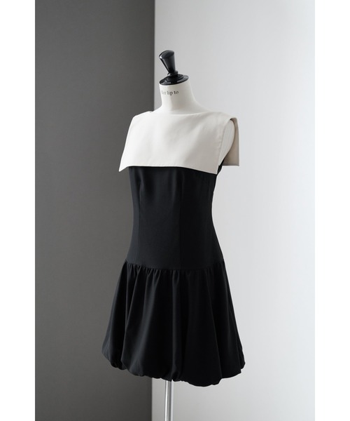 Two-Tone Balloon Mini Dress（ワンピース）｜Her lip to（ハー