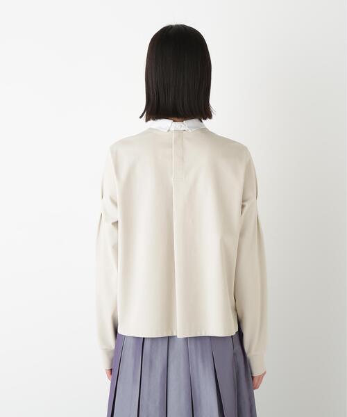 human woman（ヒューマンウーマン）の「◆ストレッチポンチシャツカラードッキングプルオーバー（Tシャツ/カットソー・レディース・ネイビー/ブラック系その他3/ベージュ系その他2・MEDIUM）」の18枚目の写真