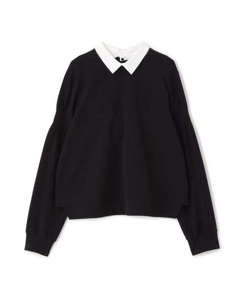 human woman（ヒューマンウーマン）の「◆ストレッチポンチシャツカラードッキングプルオーバー（Tシャツ/カットソー・レディース・ネイビー/ブラック系その他3/ベージュ系その他2・MEDIUM）」の20枚目の写真