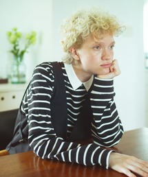 human woman | ◆ストレッチポンチシャツカラードッキングプルオーバー(Tシャツ/カットソー)