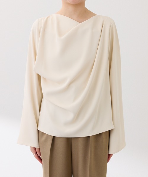 COLLAGE GALLARDAGALANTE（コラージュガリャルダガランテ）の「フロントドレープブラウス（シャツ/ブラウス・レディース・ネイビー/アイボリー・FREE）」の21枚目の写真