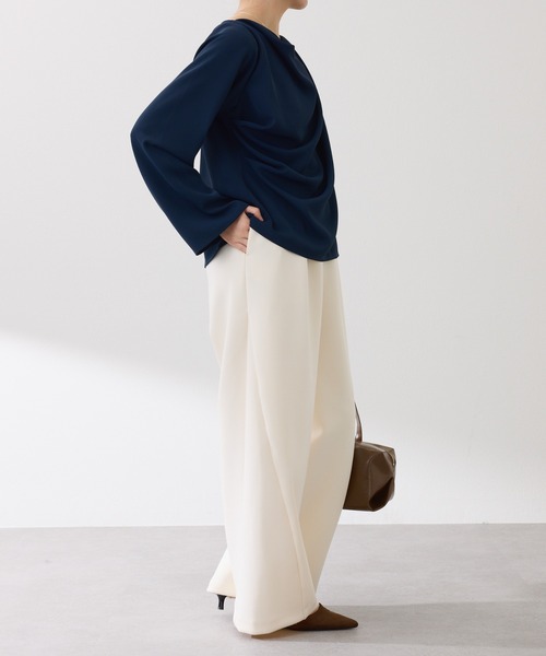 COLLAGE GALLARDAGALANTE（コラージュガリャルダガランテ）の「フロントドレープブラウス（シャツ/ブラウス・レディース・ネイビー/アイボリー・FREE）」の18枚目の写真