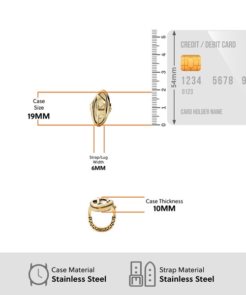 DIESEL(ディーゼル)の「ディーゼル 腕時計 レディース アナログ ステンレス DZ5626(アナログ腕時計・レディース・ゴールド・FREE)」の5枚目の写真
