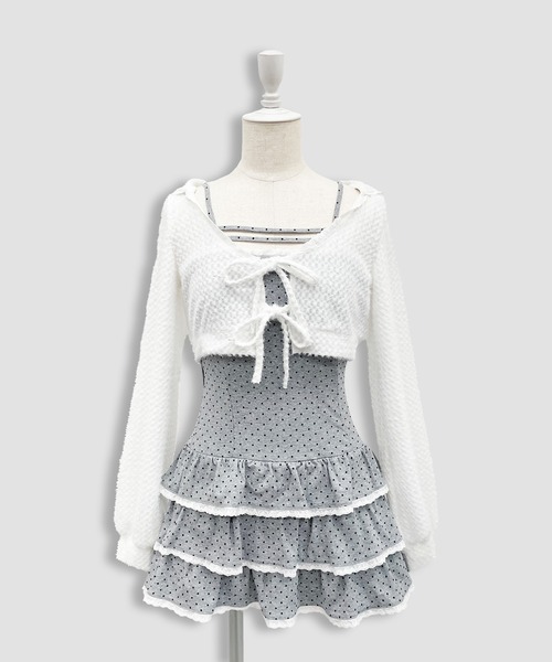 Honey Cinnamon（ハニーシナモン）の「パターンキャミワンピパーカーセット（ワンピース・レディース・ブラック/ホワイト・FREE）」の18枚目の写真