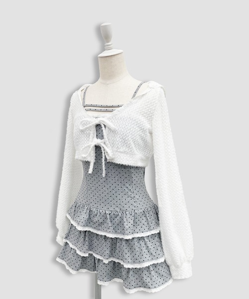 Honey Cinnamon（ハニーシナモン）の「パターンキャミワンピパーカーセット（ワンピース・レディース・ブラック/ホワイト・FREE）」の19枚目の写真