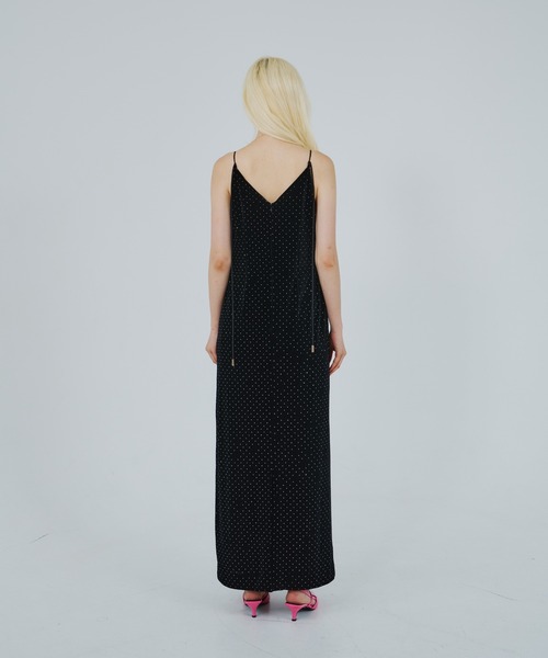 カーヴドスクエアベロアドレス / curved square velour dress（ドレス