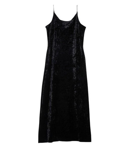 カーヴドスクエアベロアドレス / curved square velour dress（ドレス