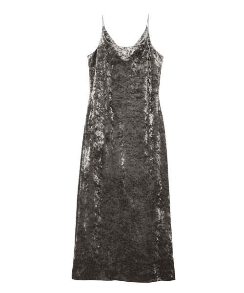 ANDRESD（アンドレスド）の「カーヴドスクエアベロアドレス / curved square velour dress（ドレス・レディース・ブラック/グリーン/ネイビー系/ブラック系/ピンク/グレー・S/M/L）」の20枚目の写真