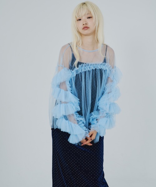 カーヴドスクエアベロアドレス / curved square velour dress（ドレス