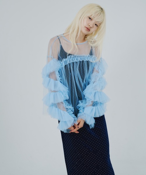 ワンピース ANDRESD curved square velour dress カーヴドスクエアベロアドレス / curved square velour dress
