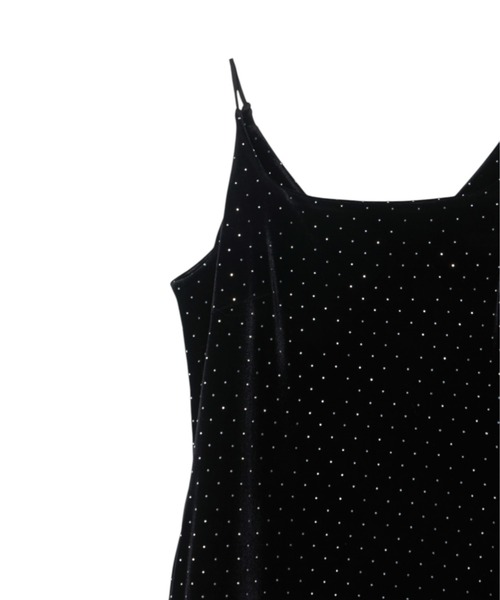 カーヴドスクエアベロアドレス / curved square velour dress（ドレス