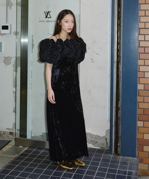 andresd★ curved square velour dress カーヴドスクエアベロアドレス / curved square velour dress（ドレス