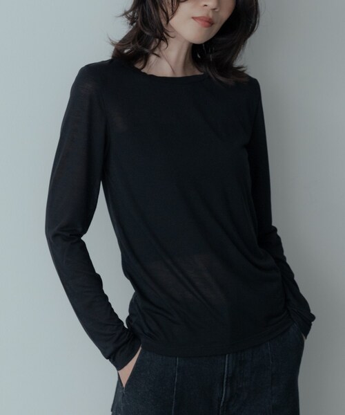 GALLEST(ギャレスト)の「シグネチャーシアーロンT(Tシャツ/カットソー・レディース・ブラック/オフホワイト/グレー・38)」の2枚目の写真