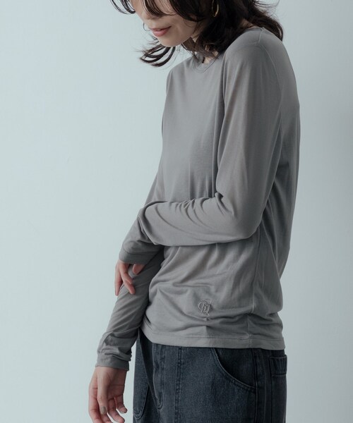 GALLEST(ギャレスト)の「シグネチャーシアーロンT(Tシャツ/カットソー・レディース・ブラック/オフホワイト/グレー・38)」の6枚目の写真