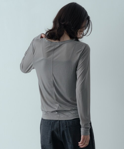 GALLEST(ギャレスト)の「シグネチャーシアーロンT(Tシャツ/カットソー・レディース・ブラック/オフホワイト/グレー・38)」の12枚目の写真