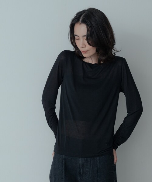 GALLEST(ギャレスト)の「シグネチャーシアーロンT(Tシャツ/カットソー・レディース・ブラック/オフホワイト/グレー・38)」の17枚目の写真