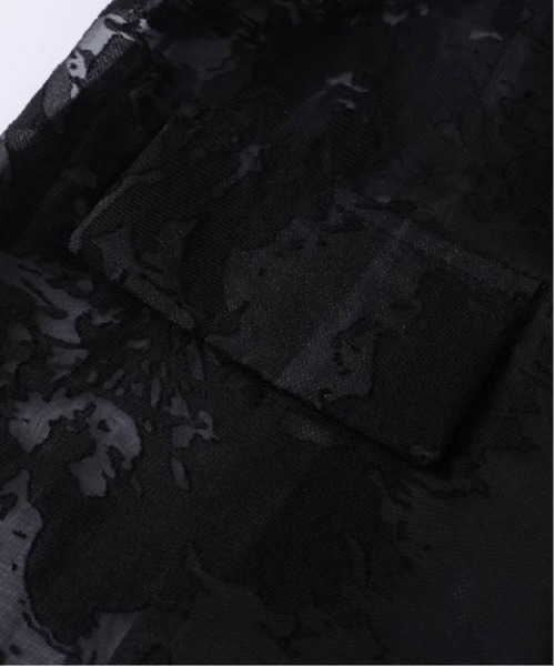 LA POMME petit(ラポミ・プチ)の「French Emboss Lace Tie Shirt(シャツ/ブラウス・レディース・ホワイト/ブラック・FREE)」の4枚目の写真