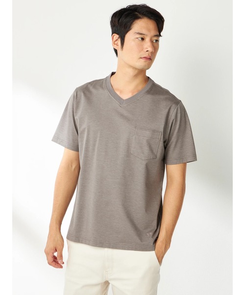 セール】メランジストレッチVネックTシャツ（Tシャツ/カットソー
