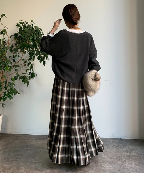 DouDou（ドゥドゥ）の「スキッパープルオーバー（ニット/セーター・レディース・モカ/ベージュ/チャコールグレー・FREE）」の8枚目の写真