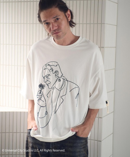 ADAM PATEK（アダムパテック）の「mt9969-Frankenstein flower stitch T Tシャツ(AP2524021)（Tシャツ/カットソー・メンズ・ホワイト/ブラック・1/2）」の3枚目の写真