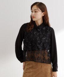 grove | リーフ刺繍スパンコールベスト&ブラウスセット(シャツ/ブラウス)