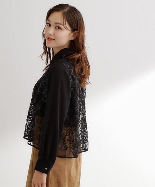 grove(グローブ)の「リーフ刺繍スパンコールベスト&ブラウスセット(シャツ/ブラウス・レディース・アイボリー/ブラック・01/02/03/04/05)」の13枚目の写真