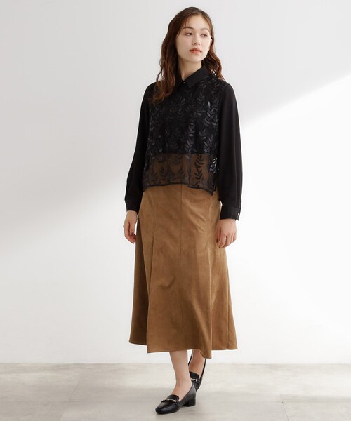 grove(グローブ)の「リーフ刺繍スパンコールベスト&ブラウスセット(シャツ/ブラウス・レディース・アイボリー/ブラック・01/02/03/04/05)」の16枚目の写真