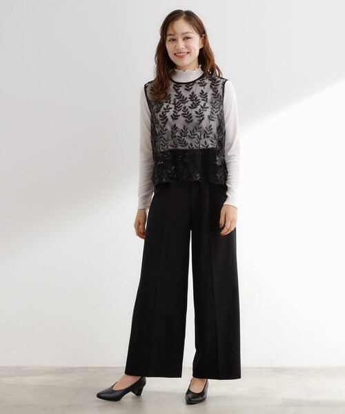 grove(グローブ)の「リーフ刺繍スパンコールベスト&ブラウスセット(シャツ/ブラウス・レディース・アイボリー/ブラック・01/02/03/04/05)」の18枚目の写真
