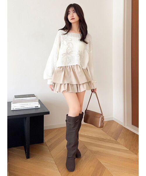 dazzlin（ダズリン）の「モヘアライクルーズニット（ニット/セーター・レディース・パープル/オフホワイト/ピンク/イエロー/ブルー・FREE）」の6枚目の写真