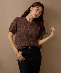 mohair wool mix knit /モヘアウール半袖ミックスニット