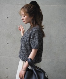 mohair wool mix knit /モヘアウール半袖ミックスニット