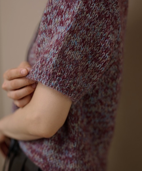 LAULEN（ローレン）の「mohair wool mix knit /モヘアウール半袖ミックスニット（ニット/セーター・レディース・ブラック/パープル/ブラウン・FREE）」の9枚目の写真