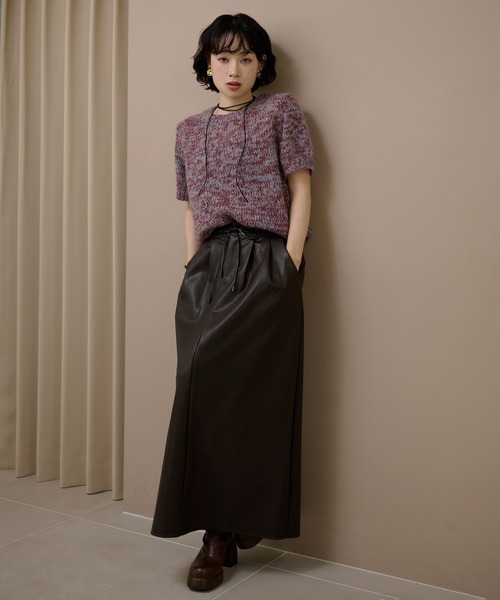 LAULEN（ローレン）の「mohair wool mix knit /モヘアウール半袖ミックスニット（ニット/セーター・レディース・ブラック/パープル/ブラウン・FREE）」の10枚目の写真