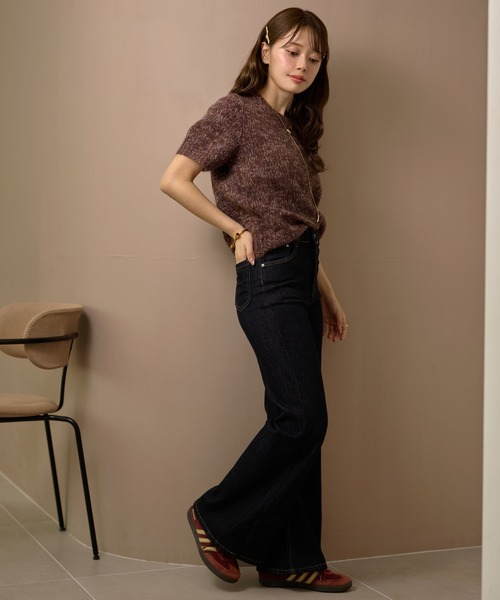 LAULEN（ローレン）の「mohair wool mix knit /モヘアウール半袖ミックスニット（ニット/セーター・レディース・ブラック/パープル/ブラウン・FREE）」の21枚目の写真