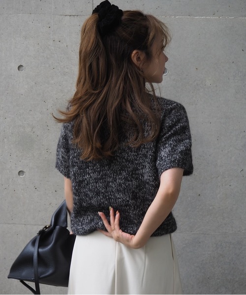 mohair wool mix knit /モヘアウール半袖ミックスニット（ニット