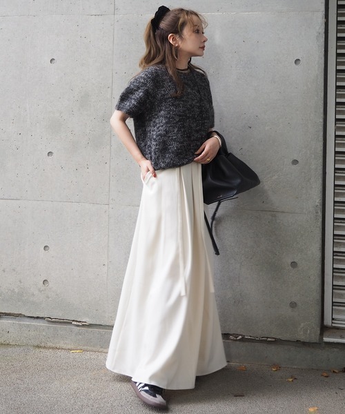 mohair wool mix knit /モヘアウール半袖ミックスニット（ニット