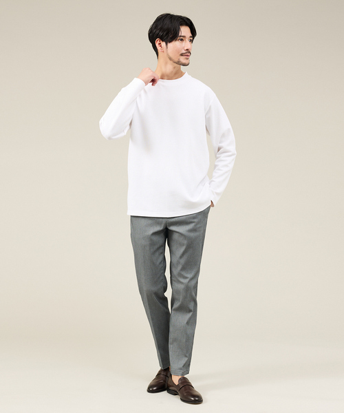 ABAHOUSE GRAY(アバハウスグレイ)の「ダブルジャージ 鹿の子 プルオーバー(Tシャツ/カットソー・メンズ・ホワイト/グレイッシュベージュ/セージグリーン/ネイビー/ブラック・46/48)」の6枚目の写真