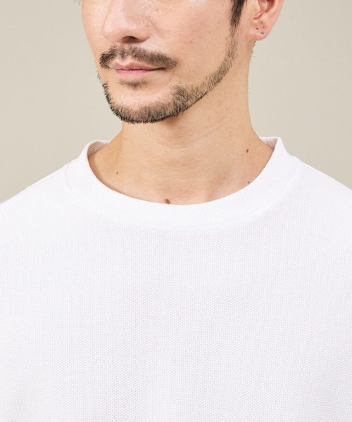 ABAHOUSE GRAY(アバハウスグレイ)の「ダブルジャージ 鹿の子 プルオーバー(Tシャツ/カットソー・メンズ・ホワイト/グレイッシュベージュ/セージグリーン/ネイビー/ブラック・46/48)」の9枚目の写真