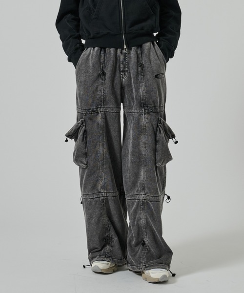 CPG(シーピージー)の「【CPG】CPG ANOMALY CORD SWEAT PANTS(カーゴパンツ・メンズ・ブラック/グレー・L/M)」の2枚目の写真