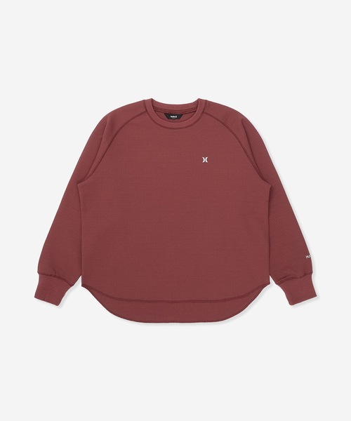 Hurley (ハーレー)の「【Hurley/ハーレー】レディースヘビーウェイトサーマルロングTシャツ ワンポイント 吸水速乾 オーバーサイズシルエット THERMAL LS TEE(Tシャツ/カットソー・レディース・ブラック/オフホワイト/マルーン・SMALL/MEDIUM/LARGE)」の3枚目の写真