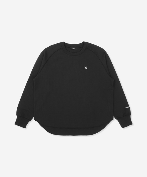 Hurley (ハーレー)の「【Hurley/ハーレー】レディースヘビーウェイトサーマルロングTシャツ ワンポイント 吸水速乾 オーバーサイズシルエット THERMAL LS TEE(Tシャツ/カットソー・レディース・ブラック/オフホワイト/マルーン・SMALL/MEDIUM/LARGE)」の2枚目の写真