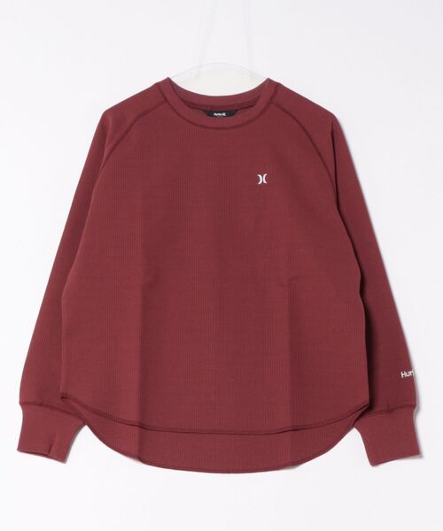 Hurley (ハーレー)の「【Hurley/ハーレー】レディースヘビーウェイトサーマルロングTシャツ ワンポイント 吸水速乾 オーバーサイズシルエット THERMAL LS TEE(Tシャツ/カットソー・レディース・ブラック/オフホワイト/マルーン・SMALL/MEDIUM/LARGE)」の4枚目の写真
