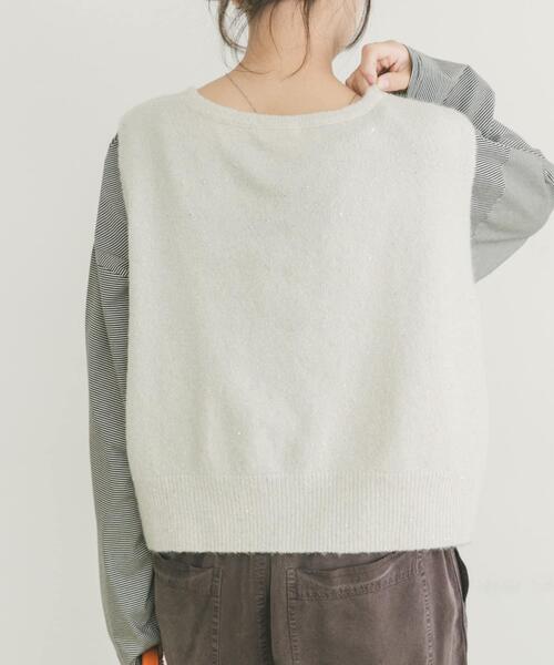 セール】スパンコールVネックニットベスト（ニット/セーター）｜ITEMS