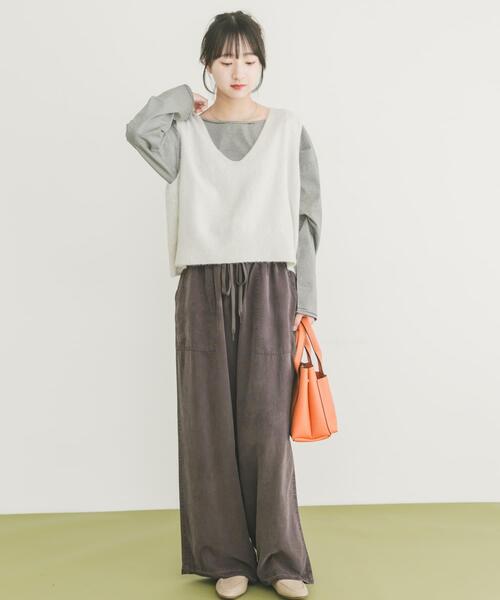 セール】スパンコールVネックニットベスト（ニット/セーター）｜ITEMS