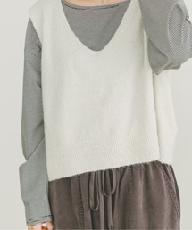 ITEMS URBANRESEARCH | スパンコールVネックニットベスト(ニット/セーター)