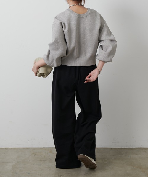COLONY 2139（コロニートゥーワンスリーナイン）の「ダンボールワイドパンツ（スウェットパンツ・レディース・グレー/ブラック・SMALL/MEDIUM）」の9枚目の写真